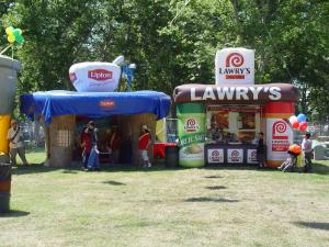 Quality Lawrys Inflatable Booth Advertising Inflatables , Trade Show Booth wholesale
