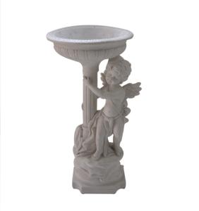 Quality Angel Rome Column Bird Bath With Fountain , Water Fountain Bird Bath wholesale