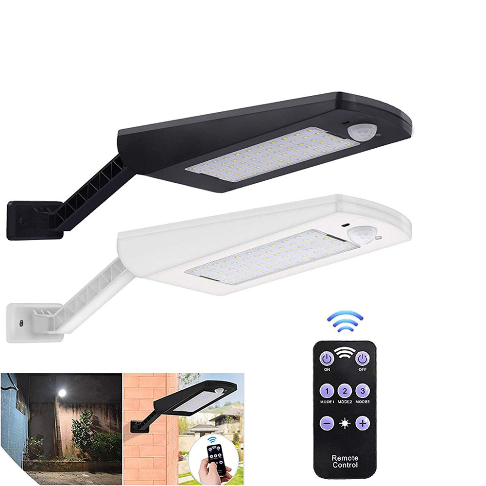 66LED 7W IP65 Solar Powered Parking Lot Lights Wall Mountable