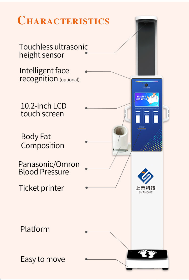 Hospital Body Fat Test Machine Blood Pressure Bmi Height And Weigh Scale