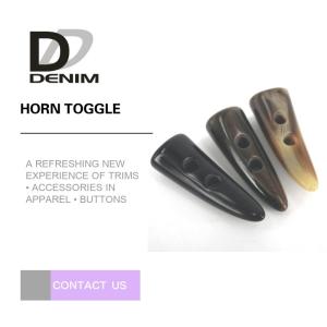 Quality Brown Plastic Horn Toggle Buttons , Sweaters wholesale