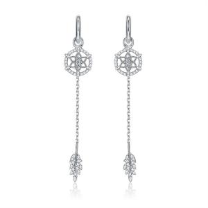 Quality 0.26ft 1.2g Sterling Silver Jewelry Earrings 3A CZ Crystal Ball Earrings SGS wholesale