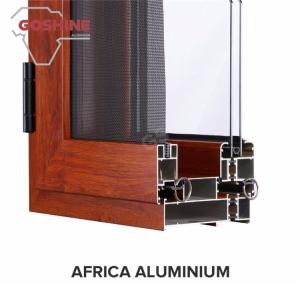 Quality T Shape Wood Finish Aluminium Profiles Length Customized For Glass Doors wholesale