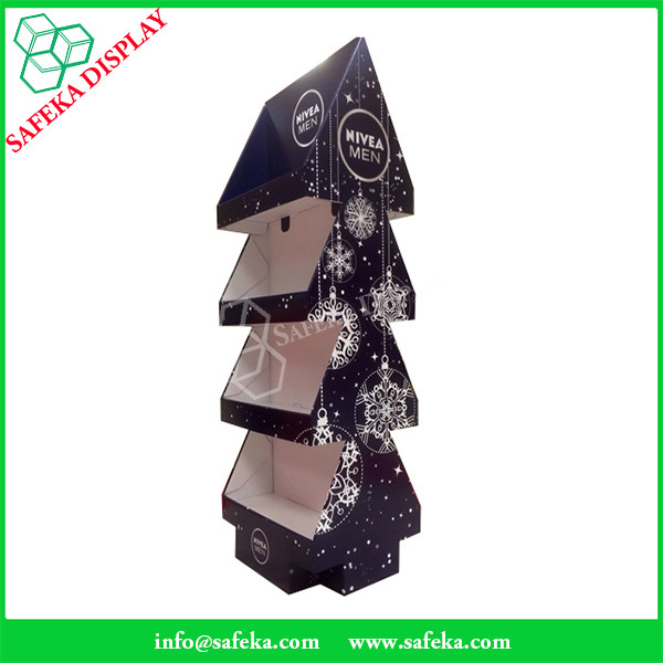Point of sale store display stand funco tree shape advertising Stackable display stand for Nivea