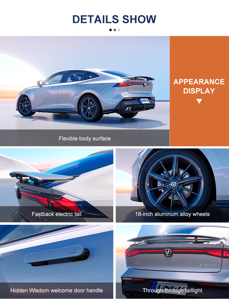 Changan UNI-V 1.5T 188HP L4 ABS Gasoline Car 4680*1838*1430mm Environmentally Friendly