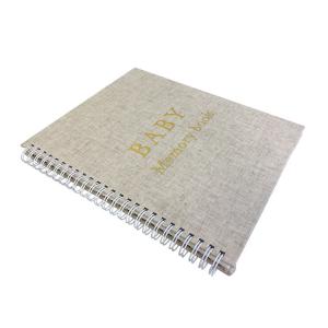Quality Journals Spiral Bound Book Hardcover Hot Foil Stamping Natural Linen Fabric wholesale