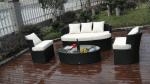 All Weather UV Proof Outdoor Rattan Sofa For Cafe / Beach / Park