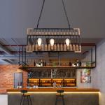 Industrial Vintage Loft Wood Abacus Chandelier Restaurant Coffee Shop Bar
