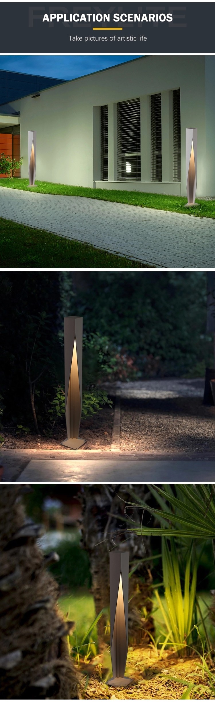 Ip65 5W Lawn Pole Lights For Garden Die Casting Aluminium Case High Brightness