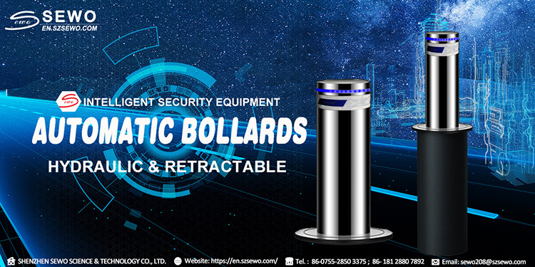 Automatic Bollards for Vehicle Control , Crash-Rated Hydraulic Retractable Barrier with Anti-Corrosion Coating