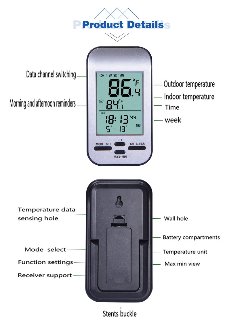 Wireless Solar Floating Water Thermometer For Elderly And Children Supply Voltage