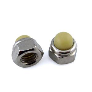 Quality Polished Finish Nylon Insert Hex Domed Cap Nuts With Nickel Plated Coating wholesale