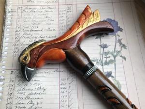 Quality Beech Wooden Raven Walking Cane Stick Unusual Stylish With Animal Head wholesale