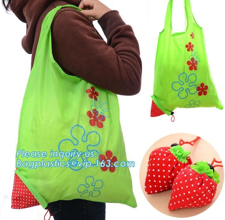 Recycled Foldable Nylon Polyester Tote Bag with logos polyester shopping bag Custom advertising handle non woven bag PAC