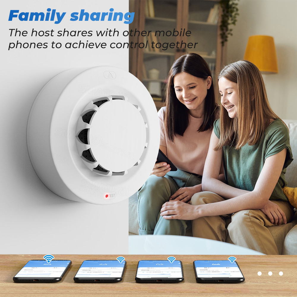 Zigbee Smart Smoke sensor Alarm Tuya90 dB Fire Alarm Home Security System Detector Fire