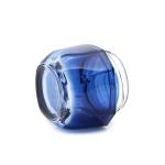 Blue Glass 50g Square Cosmetic Jar UV plating wear resistant