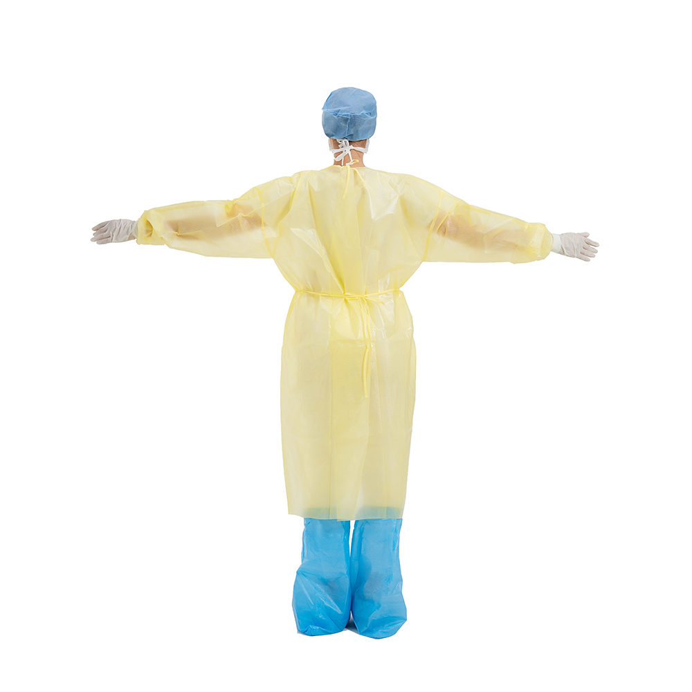 120x140cm Sterile Disposable Gowns , long ties Hospital Isolation Gown