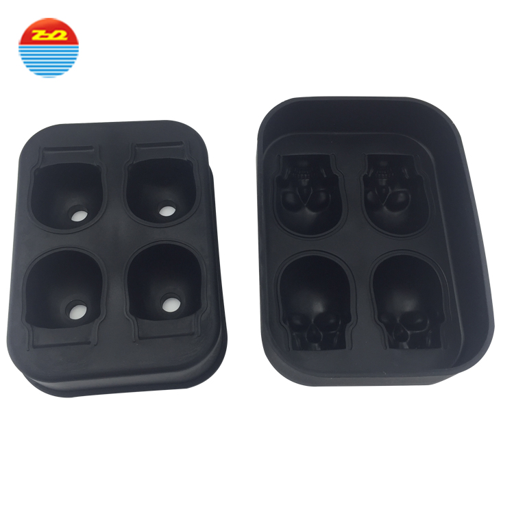 Large easy release skull shaped custom personalized silicone ice cube tray mold ice cream chill mold