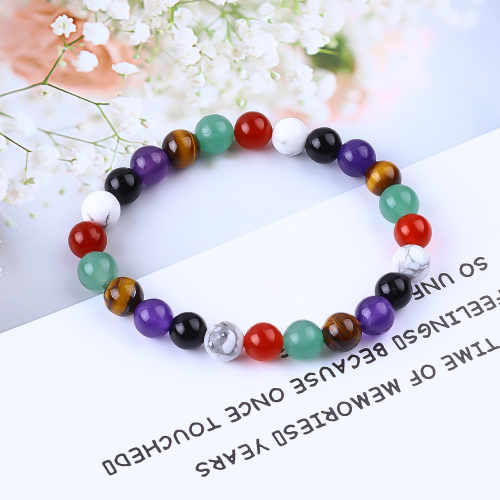 Handmade Elastic Crystal Gemstone Bead Anxiety Healing Bracelet