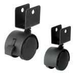 Nylon 1.5 Inch Caster Wheel , 40lbs Capacity Twin Wheel Swivel Caster