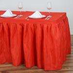 Coral Red Disposable Table Skirting For Birthday Party / Banquet