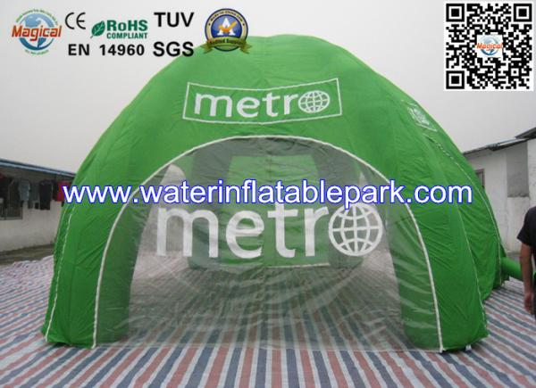 Green Inflatable Tent Exhibition , Commercial Inflatable Marquee Tent
