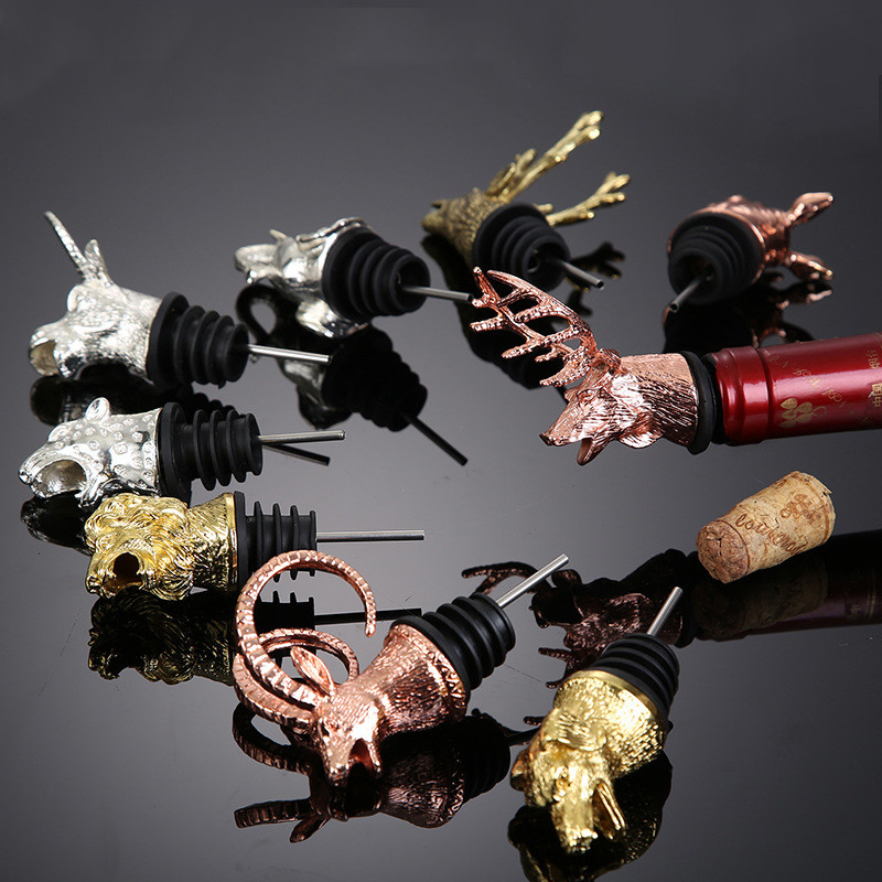 Custom Premium Pourer Animal Wine Bottle Pourer Wine Aerator Pourer Zinc Alloy