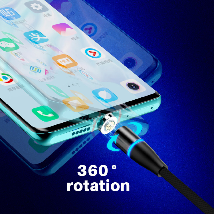 3 In 1 OD 3.5mm Magnetic Micro USB Cable For Data Transmission