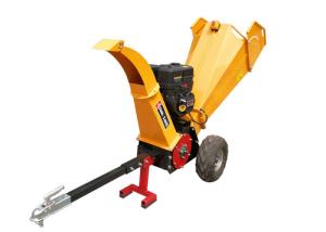 Quality 12cm Chipping Capacity Gas Wood Chipper , 2 Cutting Blades 15hp Petrol Wood Chipper wholesale