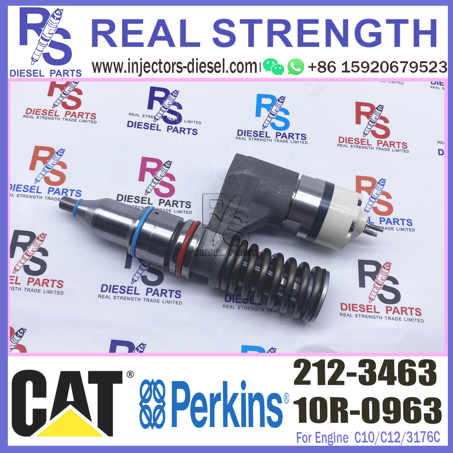 Diesel Engine Fuel Injector Excavator Accessories Diesel Motor Parts 2123463 212-3463 for Caterpillar CAT 3176C 345B II