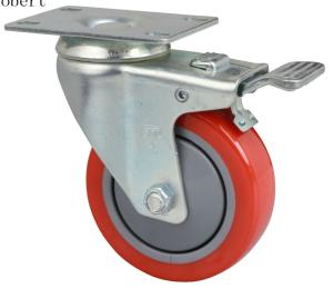 Quality Extra Heavy Duty Industrial Polyurethane Caster Wheels Red Color For MIMA Forklift wholesale