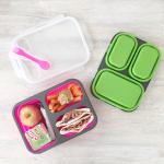 3 divider silicone folding lunch box camping food for work picnics lunch