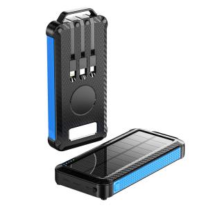 Quality Li-Polymer Battery Solar Power Bank 10000mAh for iPhone 15 Wireless Charging and Outdoor wholesale
