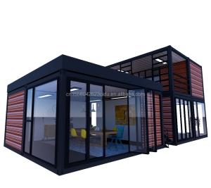 Quality Galvanized Steel Square Tubes 40ft 20ft Deluxe Bedroom Large Glass Studio Movable House for Living in Customized Design wholesale