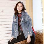 BF Loose Personality Short Denim Jacket With Ribbon