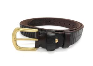 Quality Customized Male 40mm Wide Cowhide Grain Leather Belt wholesale