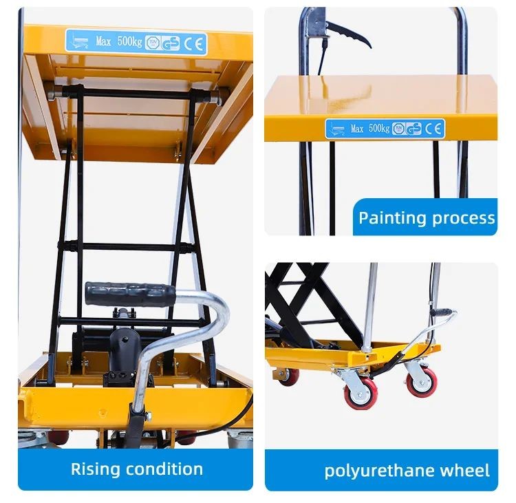Material Tool 800kg Manual Scissor Lift Lifting Table Hydraulic Platform Lift Table