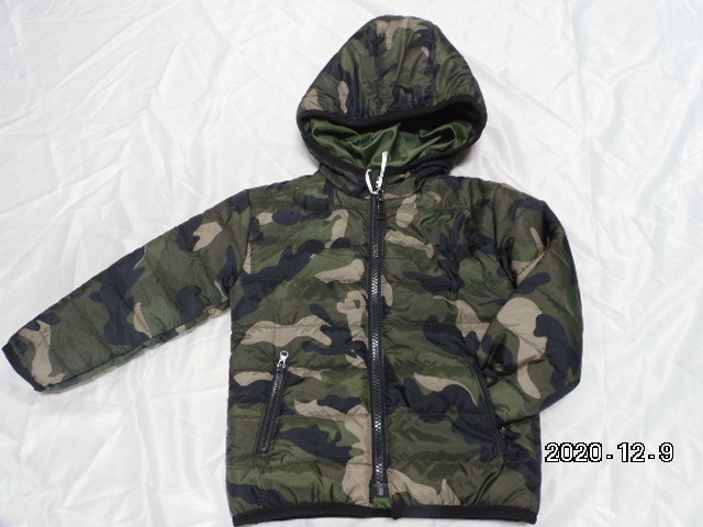 Warm Keeping Front Placket Lightweight Padded Kids Zipper Jacket Active Dye