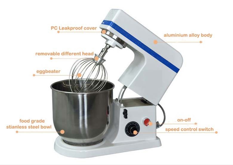 7L F type electric multifunctional milk mixer beater with aluminium alloy body