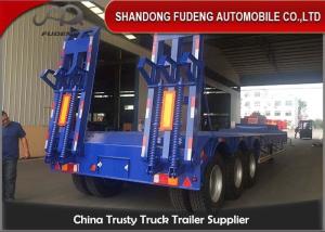 Quality 13 Meters Transport Excavators 3 Axle Low Flatbed Trailer wholesale