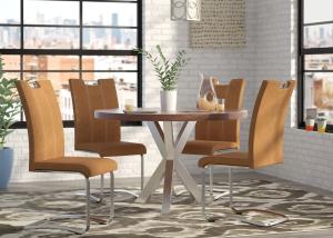 Quality Taupe Faux Leather 60KGS 0.25CBM 43cm Upholstery Dining Chair wholesale