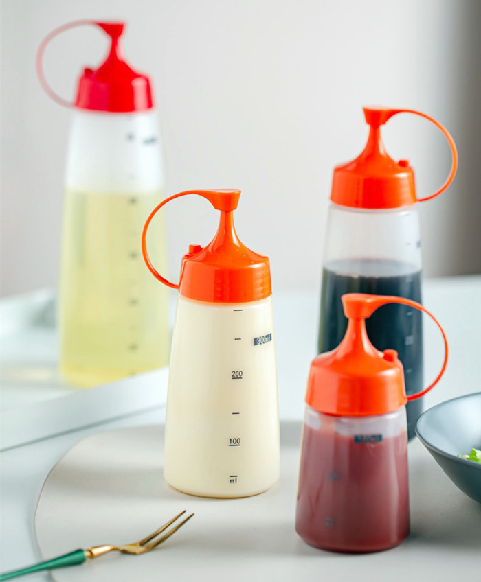 Bulk Plastic Squeeze Bottles Salad Ketchup Sauce 500ml Squeeze Bottle With Flip Top Cap