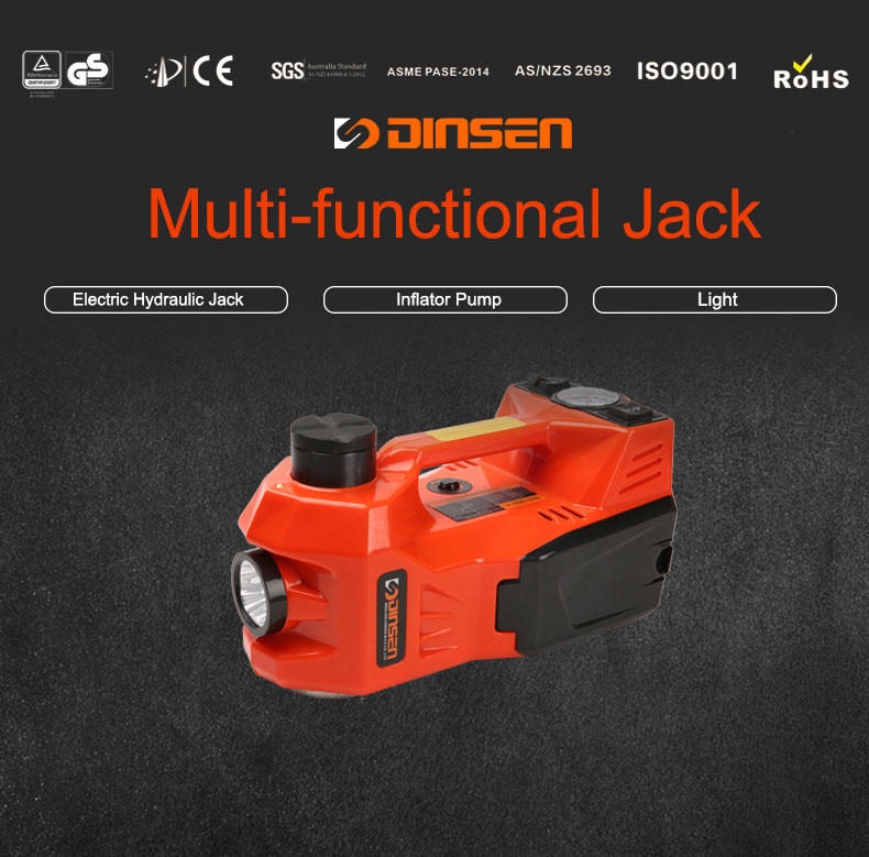 easy operating 12V  electric hydraulic floor jack with car tire inflator pump
