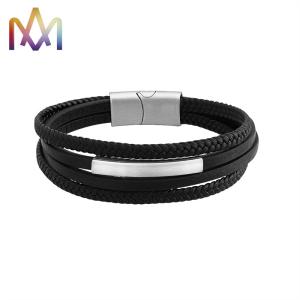 Quality Hypoallergenic 65MM Engraved Mens Leather Bracelets wholesale