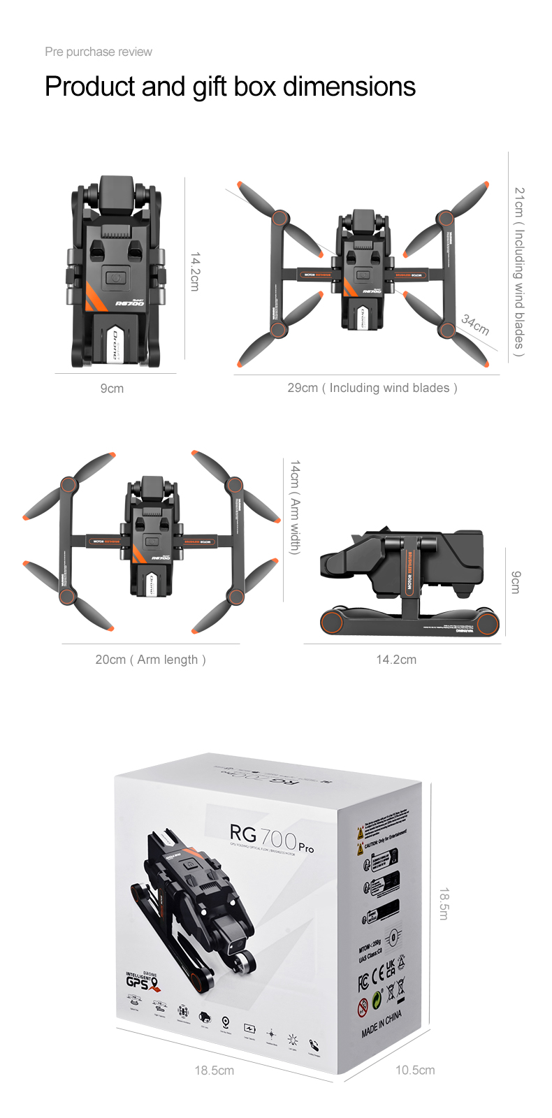 High Hold RC Quadcopter with 4K HD Camera and FPV Foldable Design 100m Remote Control Distance 3.7V 1800mAh Battery