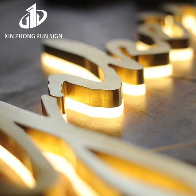 Luminous Letters Sign Outdoor Storefront Custom Stainless Steel Back-lit Signboard Metal Logo Acrylic Alphabets