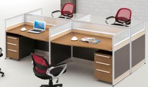 Quality modern 4 seater office glass partition workstation furniture wholesale