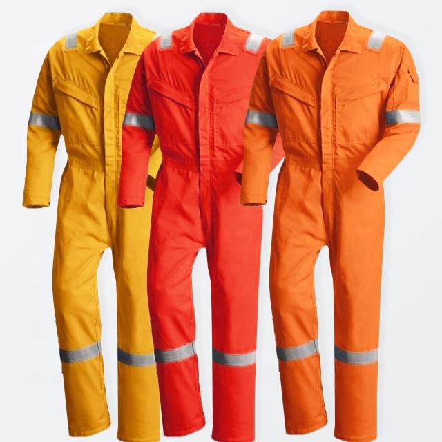 Custom Logo Industrial Worker Uniform Cotton Material Blue Grey Orange