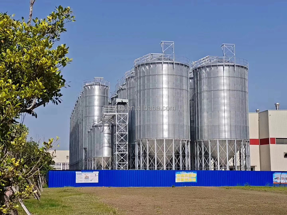 500 Ton Small Size Galvanized Hopper Bottom Grain Wheat Flour Storage Silo