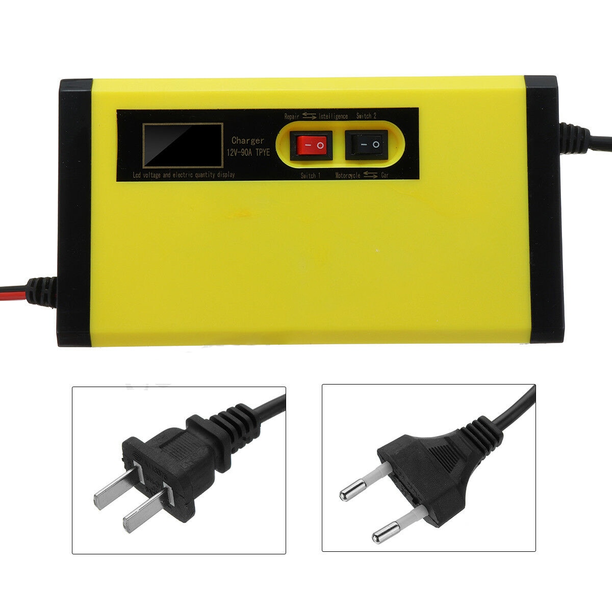 Wet Lead Acid 12V 8A LCD Display Battery Charger Pulse Repair For Car Motorcycle